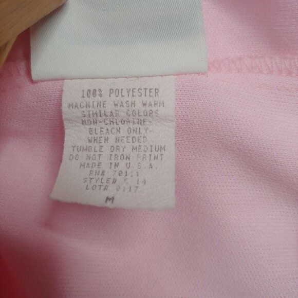 Vintage Haband For Her Medium Shirt Short Set Outfit Light Pink Floral Polyester - Picture 8 of 9